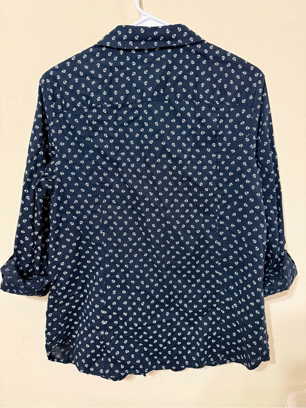 Tommy Hilfiger Women’s Navy Shirt with White Anchor Motif - Picture 2 of 3